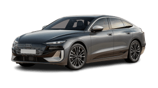 Schräge Frontansicht auf einen Audi S6 e-tron , freigestellt