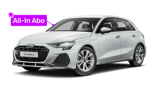 Schräge Frontansicht auf einen Audi A3 S line, freigestellt