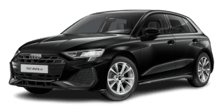 Schräge Frontansicht auf einen Audi A3 S line, freigestellt