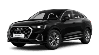 Schräge Frontansicht auf einen Audi Q3 Sportback S line, freigestellt