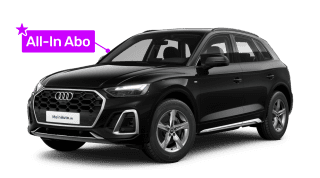 Schräge Frontansicht auf einen Audi Q5 S line, freigestellt