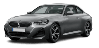 Schräge Frontansicht auf einen BMW 2er-Reihe M Sport, freigestellt