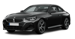 Schräge Frontansicht auf einen BMW 2er-Reihe M Sport, freigestellt