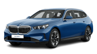 Schräge Frontansicht auf einen BMW 5er-Reihe , freigestellt