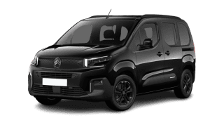 Schräge Frontansicht auf einen Citroën Berlingo PLUS, freigestellt