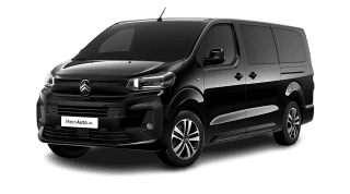 Schräge Frontansicht auf einen Citroën SpaceTourer Plus, freigestellt