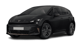 Schräge Frontansicht auf einen CUPRA Born Endurance, freigestellt