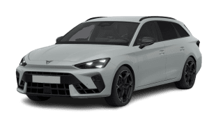 Schräge Frontansicht auf einen CUPRA Leon VZ, freigestellt