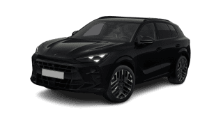 Schräge Frontansicht auf einen CUPRA Terramar Tribe Edition, freigestellt