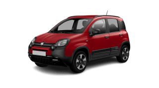 Schräge Frontansicht auf einen Fiat Pandina Cross, freigestellt