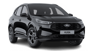 Schräge Frontansicht auf einen Ford Kuga ST-Line, freigestellt