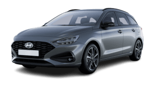 Schräge Frontansicht auf einen Hyundai i30 N Line, freigestellt