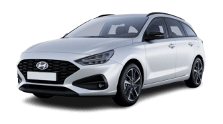 Schräge Frontansicht auf einen Hyundai i30 N Line, freigestellt