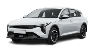 Schräge Frontansicht auf einen Kia K4 Vision, freigestellt