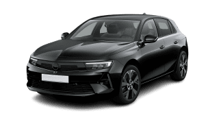 Schräge Frontansicht auf einen Opel Astra Electric GS, freigestellt