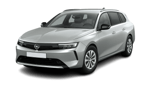 Schräge Frontansicht auf einen Opel Astra Edition, freigestellt