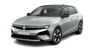 Schräge Frontansicht auf einen Opel Astra Edition, freigestellt