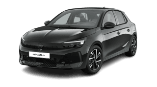 Schräge Frontansicht auf einen Opel Corsa GS, freigestellt