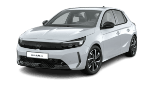 Schräge Frontansicht auf einen Opel Corsa GS, freigestellt