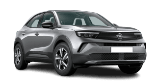 Schräge Frontansicht auf einen Opel Mokka Edition, freigestellt