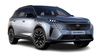 Schräge Frontansicht auf einen Peugeot 5008 GT, freigestellt