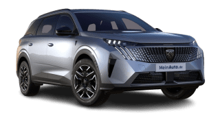 Schräge Frontansicht auf einen Peugeot 5008 GT, freigestellt