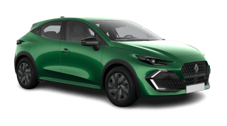 Schräge Frontansicht auf einen Renault Clio Evolution, freigestellt