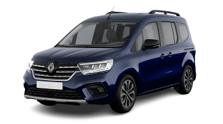 Schräge Frontansicht auf einen Renault Kangoo Techno, freigestellt