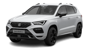 Schräge Frontansicht auf einen SEAT Ateca FR Black Edition, freigestellt