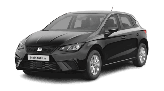 Schräge Frontansicht auf einen SEAT Ibiza Road Edition, freigestellt