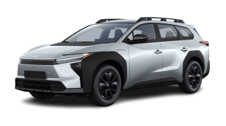 Schräge Frontansicht auf einen Toyota bZ4X Teamplayer, freigestellt