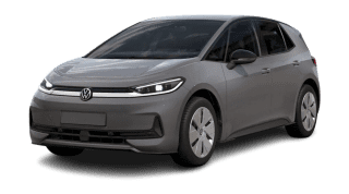 Schräge Frontansicht auf einen Volkswagen ID.3 Neo Trend, freigestellt