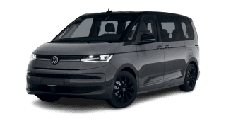 Schräge Frontansicht auf einen Volkswagen Multivan Edition, freigestellt