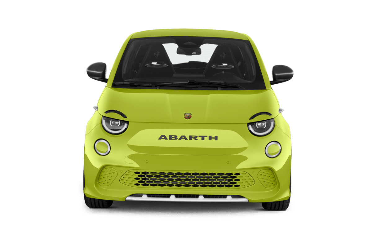 Frontansicht eines Abarth 500e, freigestellt