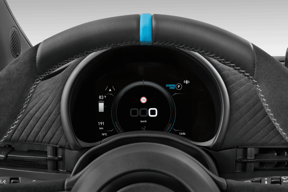 Kombiinstrument eines Abarth 500e