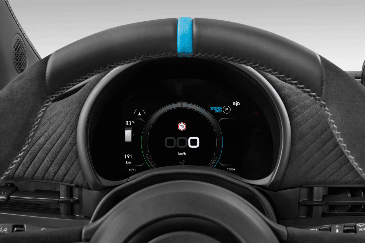 Kombiinstrument eines Abarth 500e