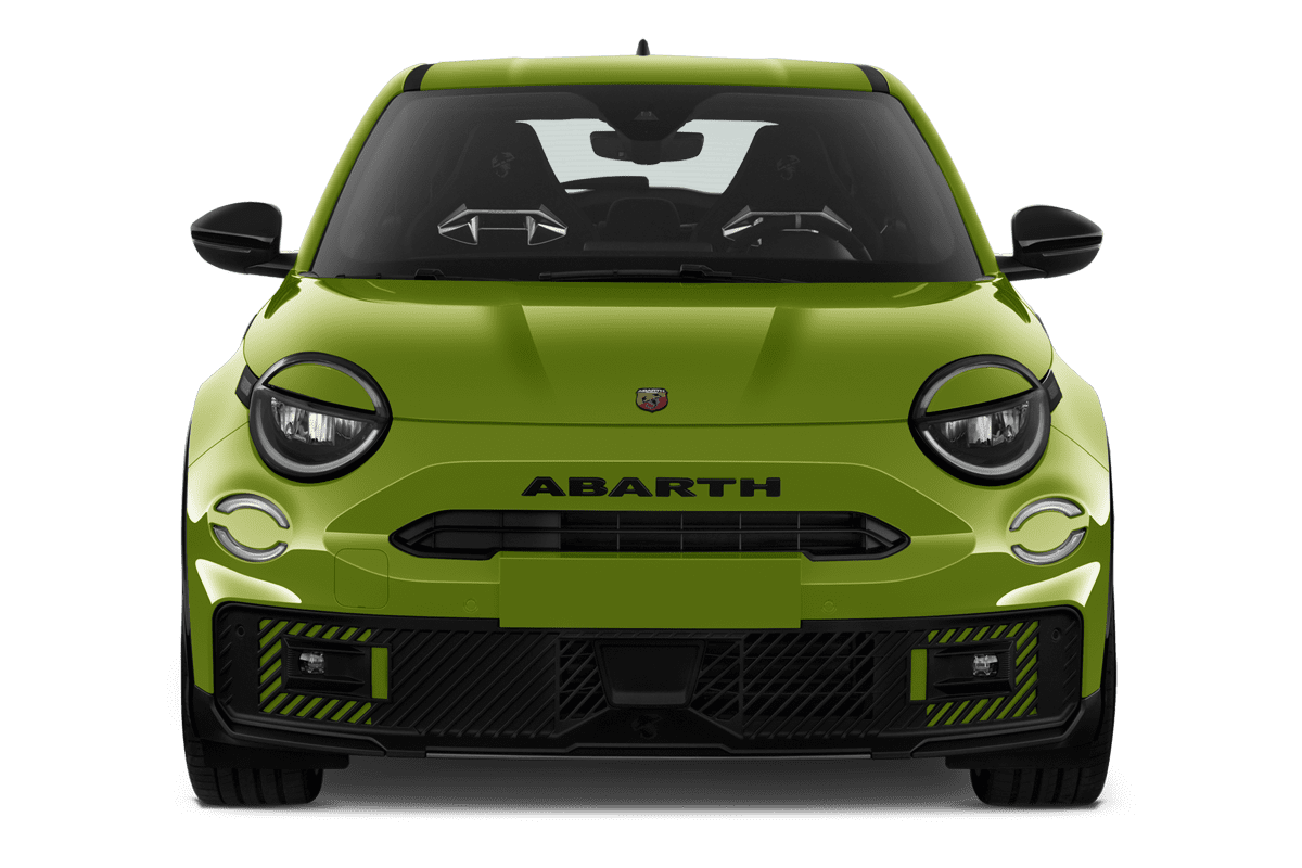 Frontansicht eines Abarth 600e , freigestellt