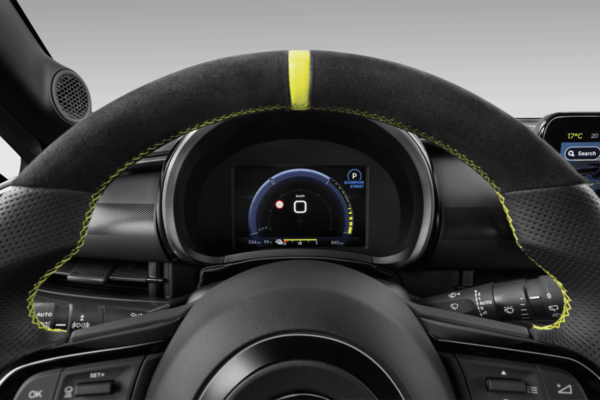 Kombiinstrument eines Abarth 600e 