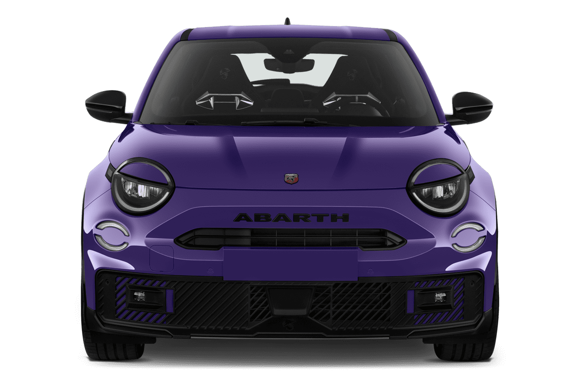Frontansicht eines Abarth 600e , freigestellt