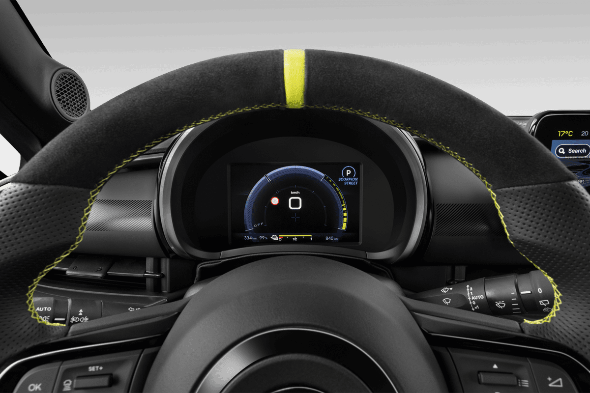 Kombiinstrument eines Abarth 600e 