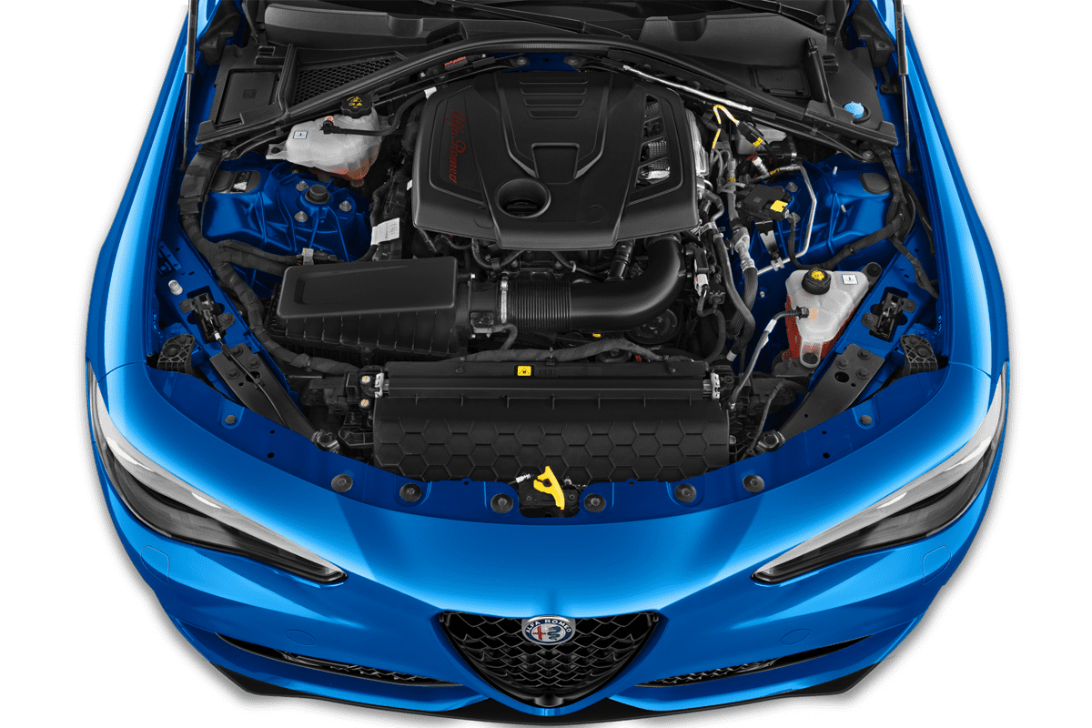 Motorraum eines Alfa Romeo Giulia Quadrifoglio