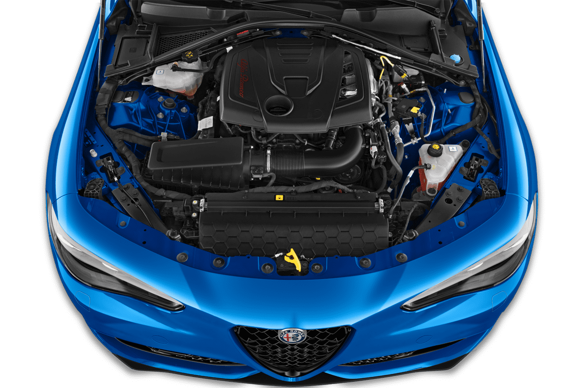 Motorraum eines Alfa Romeo Giulia Quadrifoglio