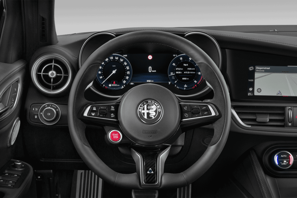 Lenkrad eines Alfa Romeo Giulia Quadrifoglio