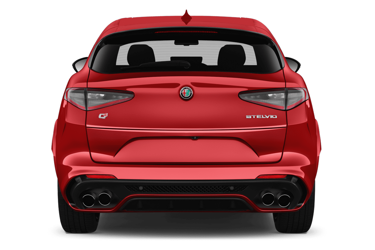 Heckansicht eines Alfa Romeo Stelvio Quadrifoglio