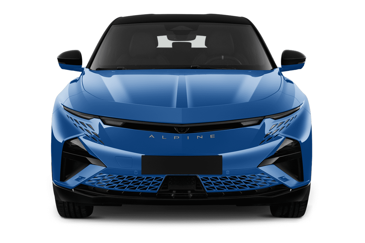 Frontansicht eines Alpine A390, freigestellt