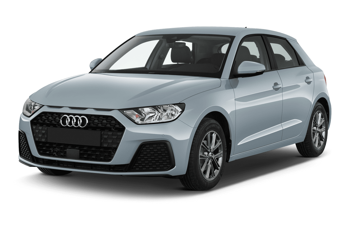 Schräge Frontansicht eines Audi A1, freigestellt