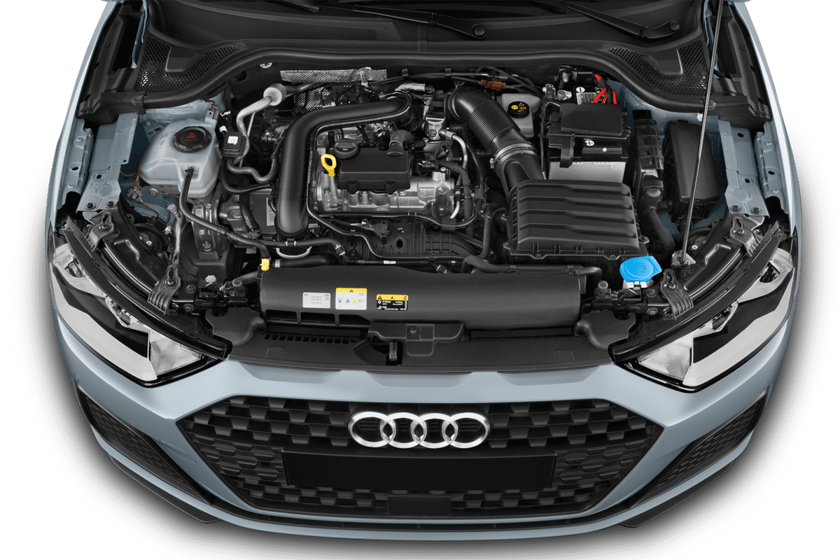 Motorraum eines Audi A1 Sportback