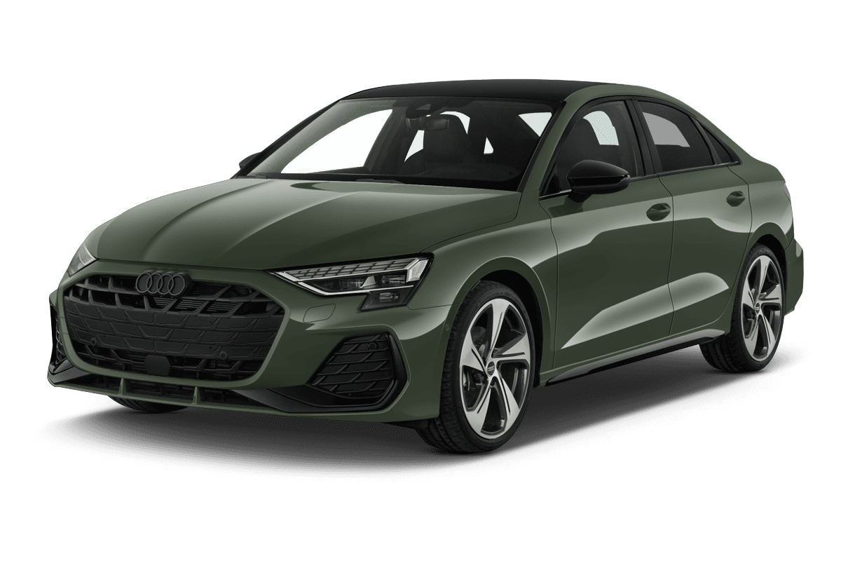 Schräge Frontansicht eines Audi A3, freigestellt