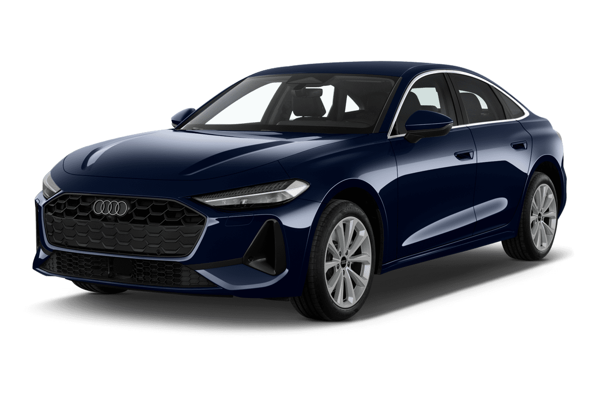 Schräge Frontansicht eines Audi A5 Limousine , freigestellt