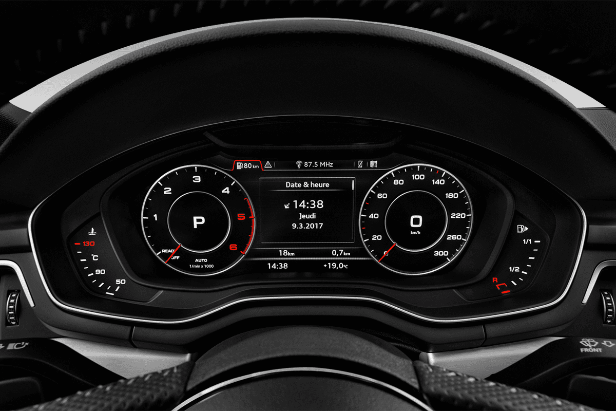 Kombiinstrument eines Audi A5 Sportback g-tron